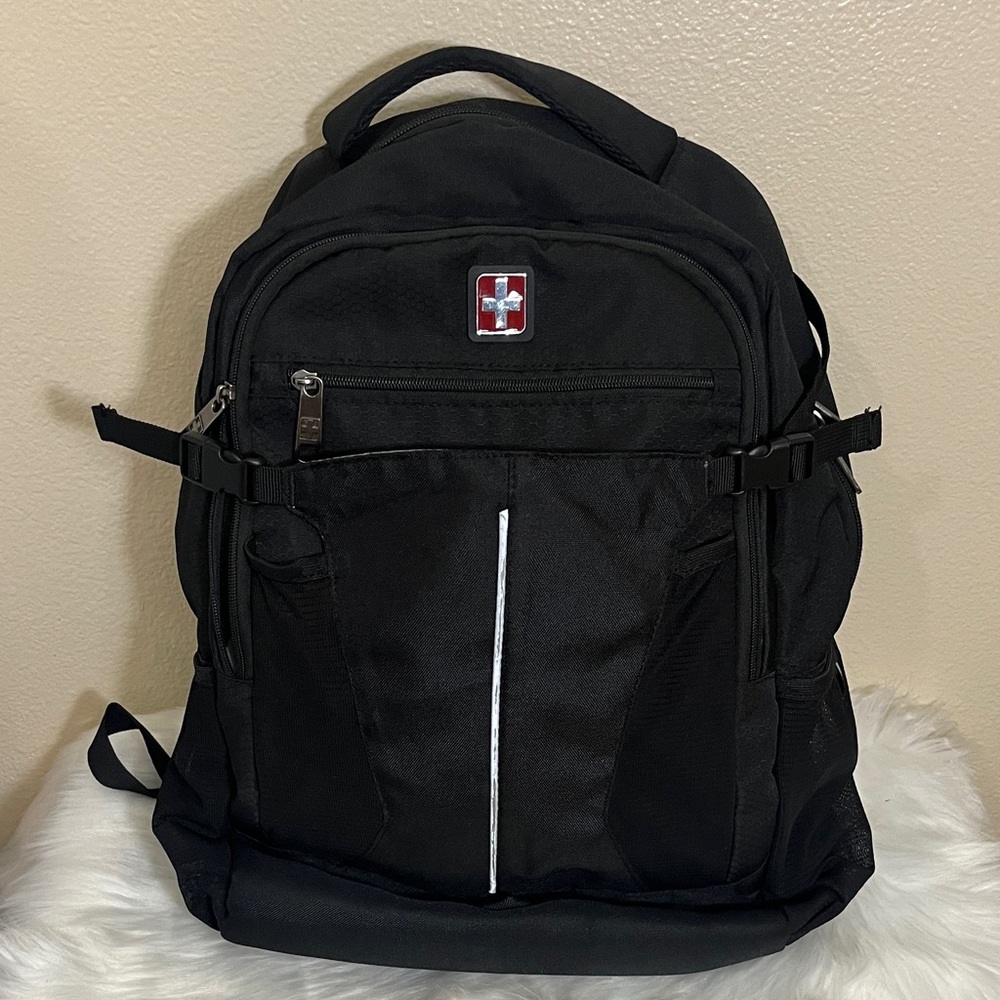 Swiss Black Laptop Travel Backpack